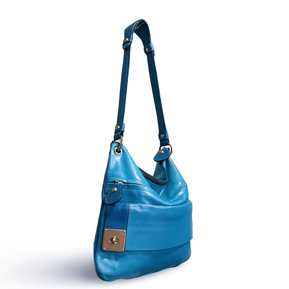 Mulberry Rare Y2K Bright Blue Leather Hobo Bag With single Strap - Picture 14 of 16